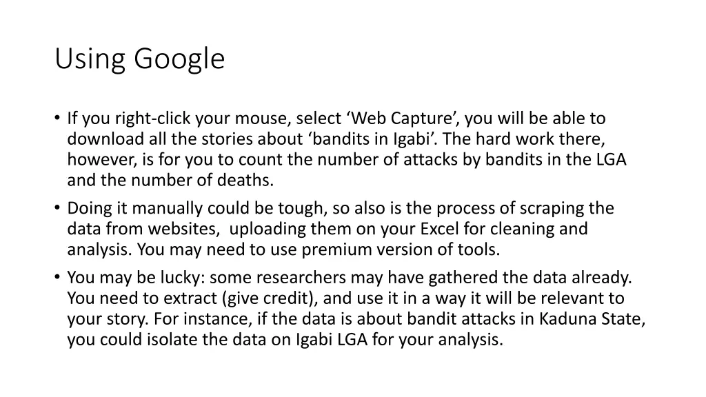 using google