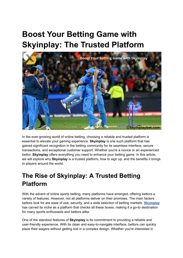 boost your betting game with skyinplay