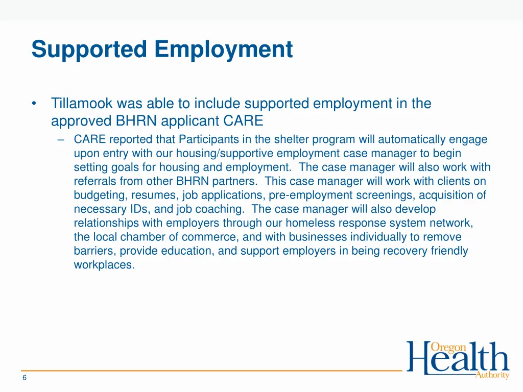 supported employment