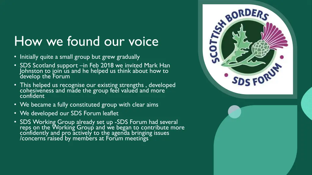 how we found our voice initially quite a small