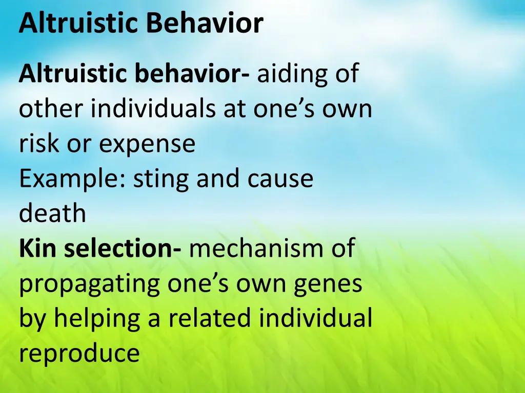 altruistic behavior