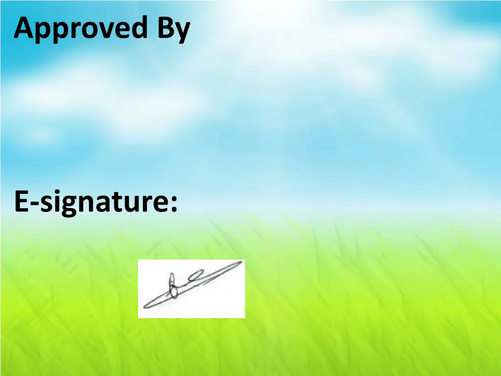 approved by