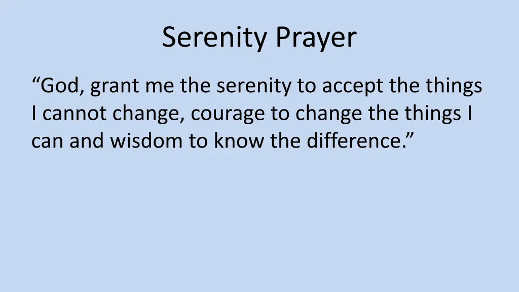 serenity prayer