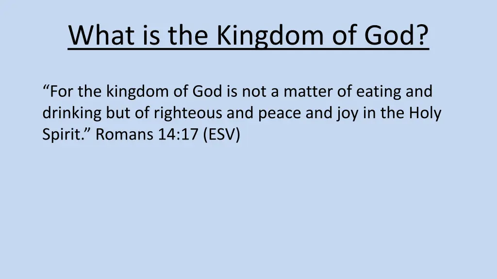 what is the kingdom of god 1