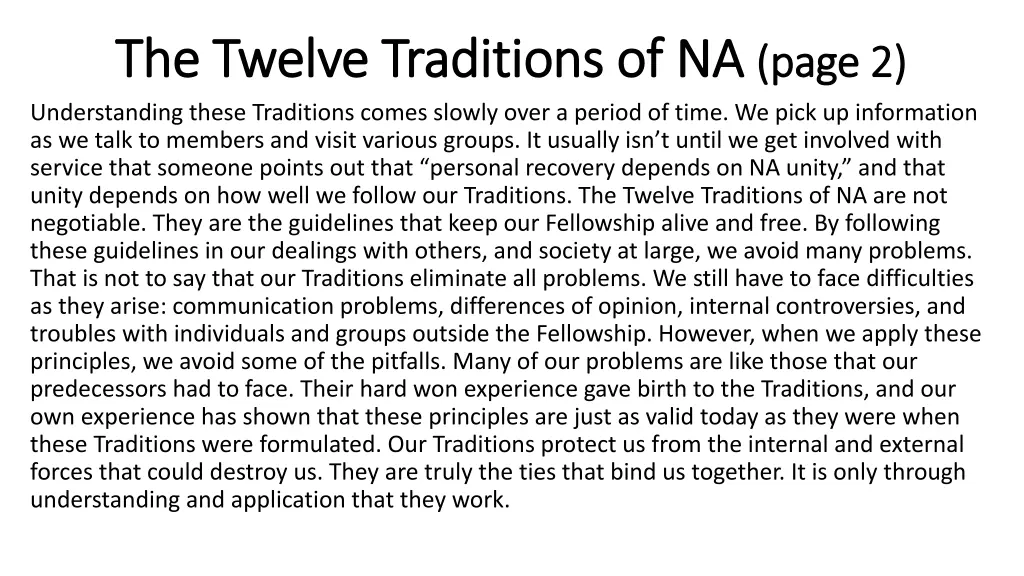 the twelve traditions of na the twelve traditions 1