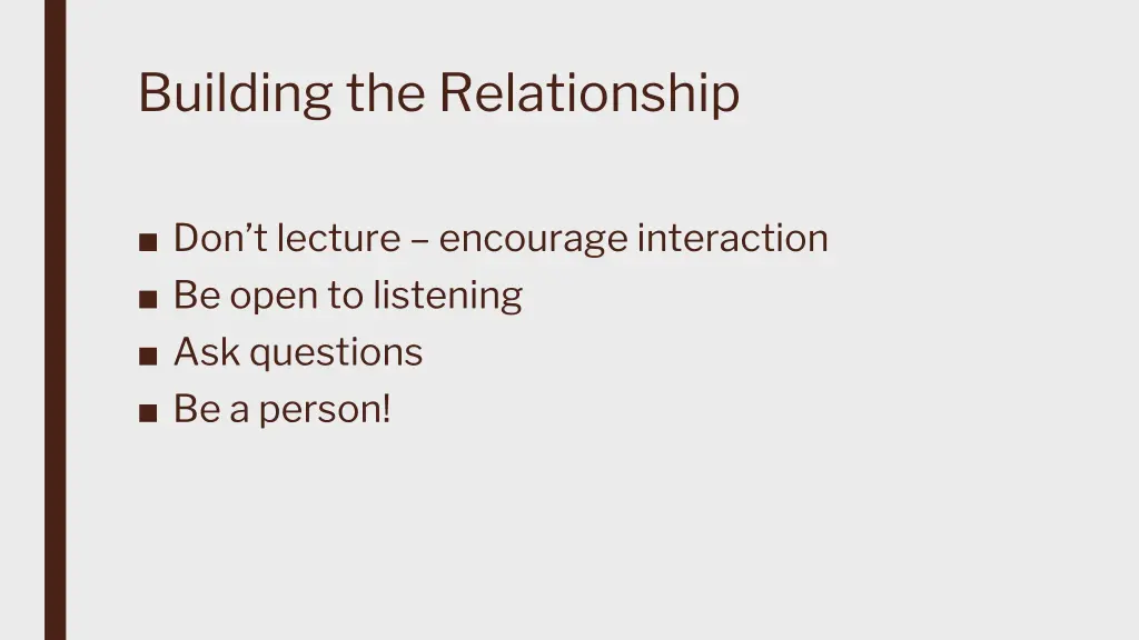 building the relationship 1