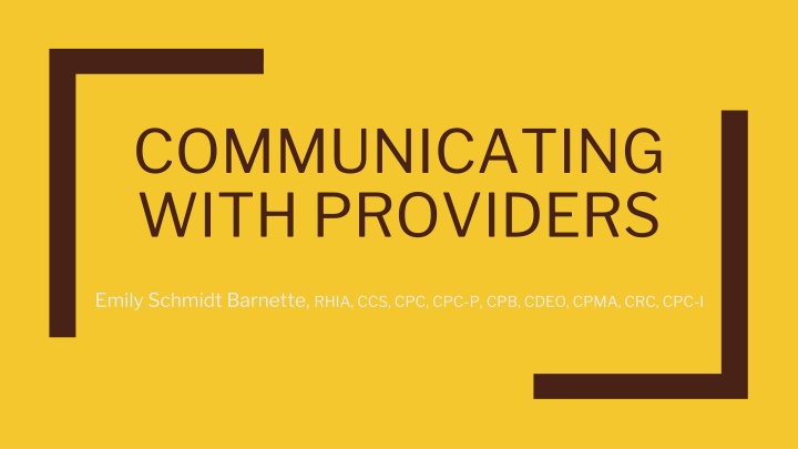 communicating with providers