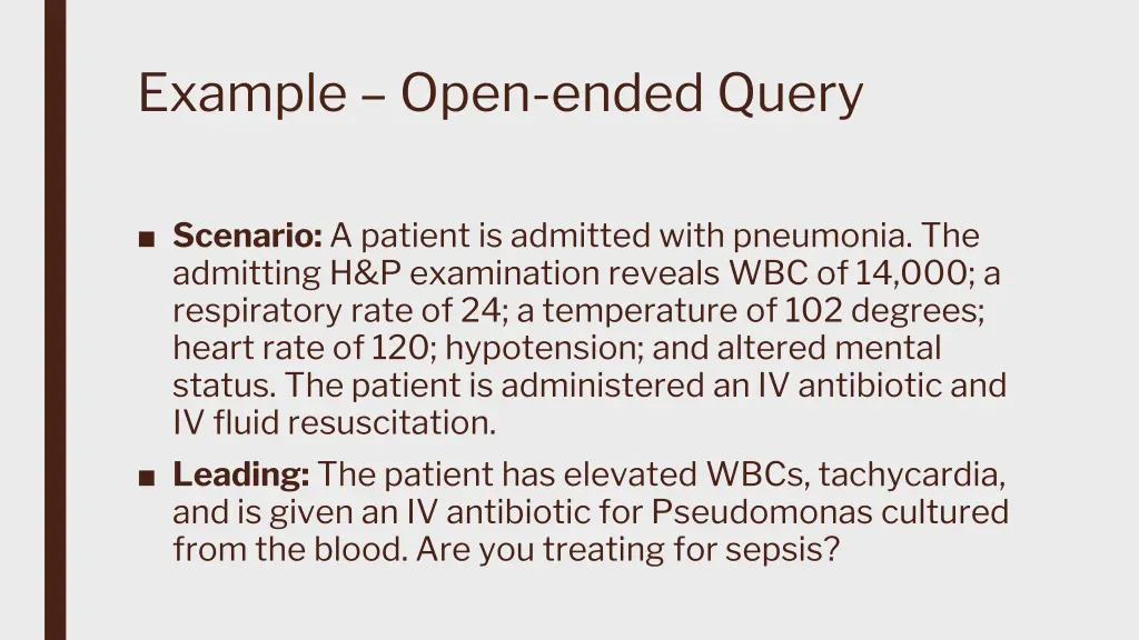 example open ended query
