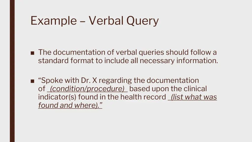 example verbal query