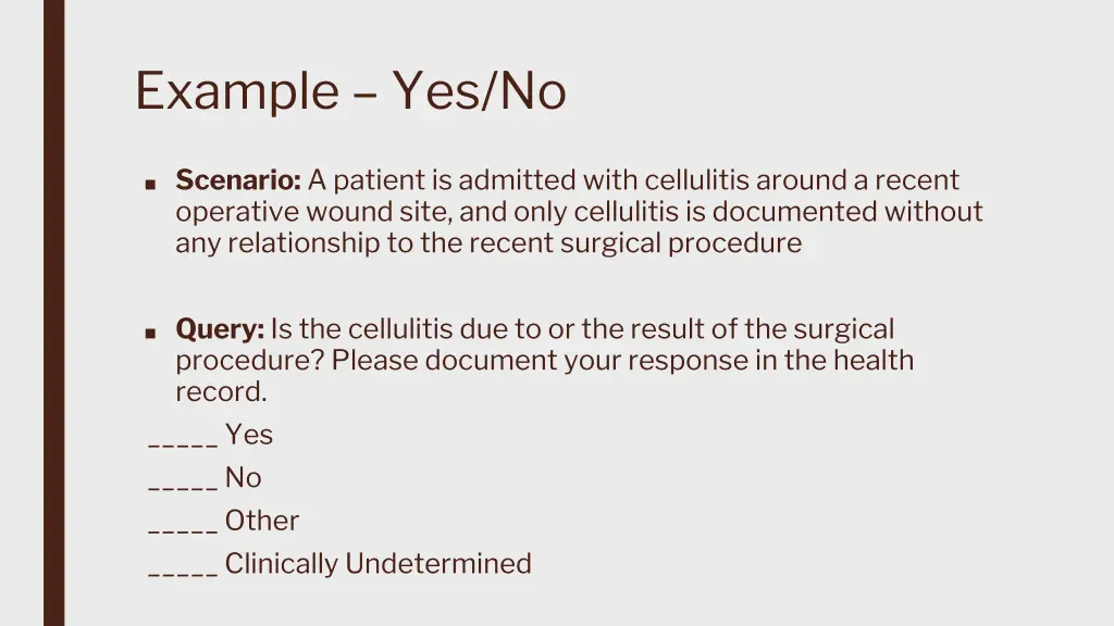 example yes no