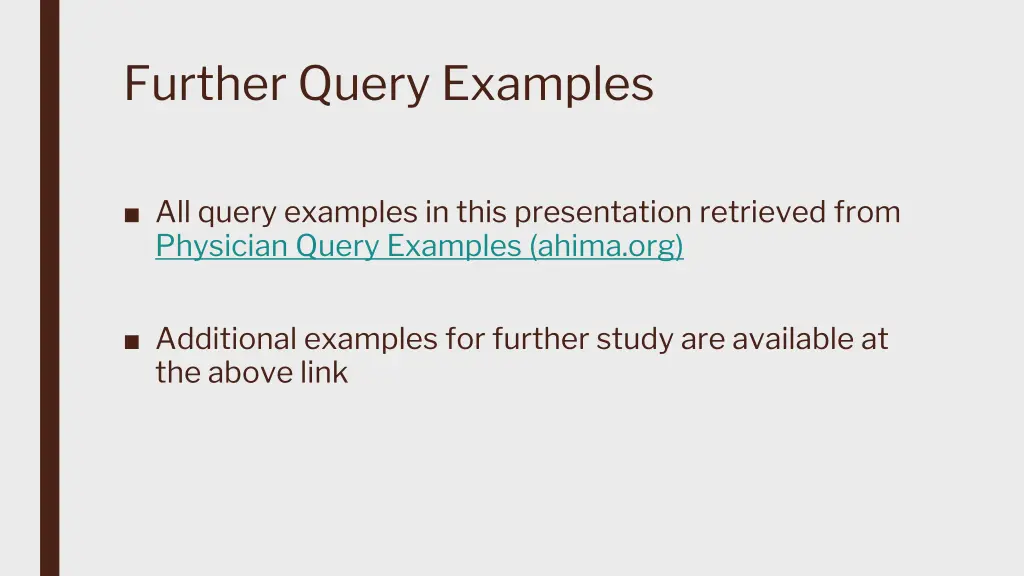 further query examples