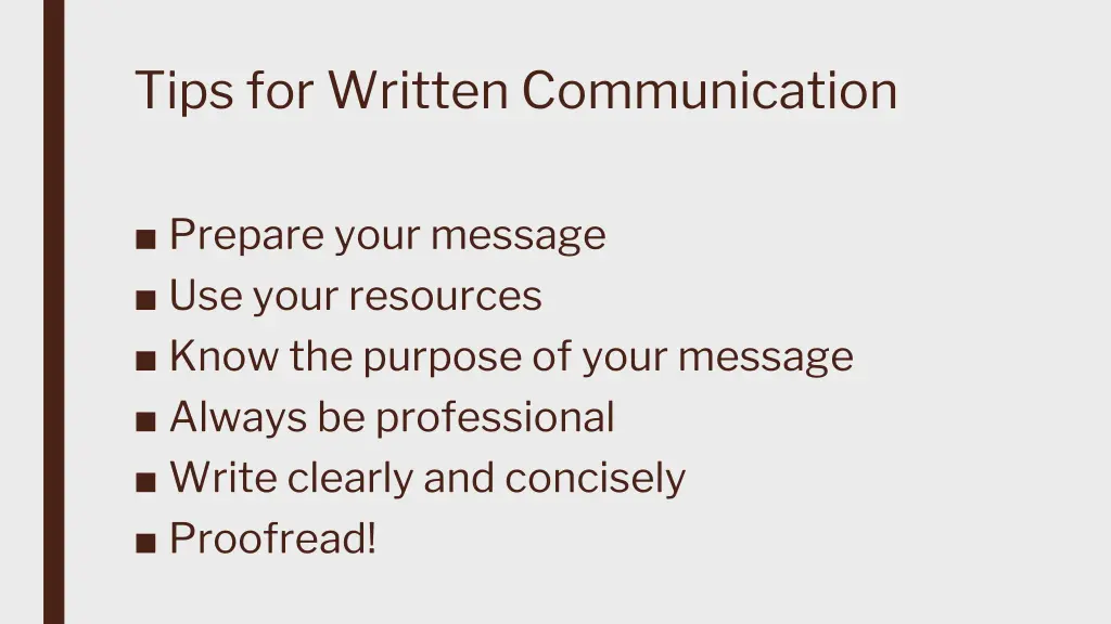 tips for written communication