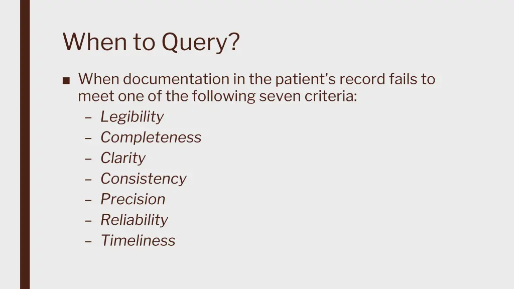 when to query 1