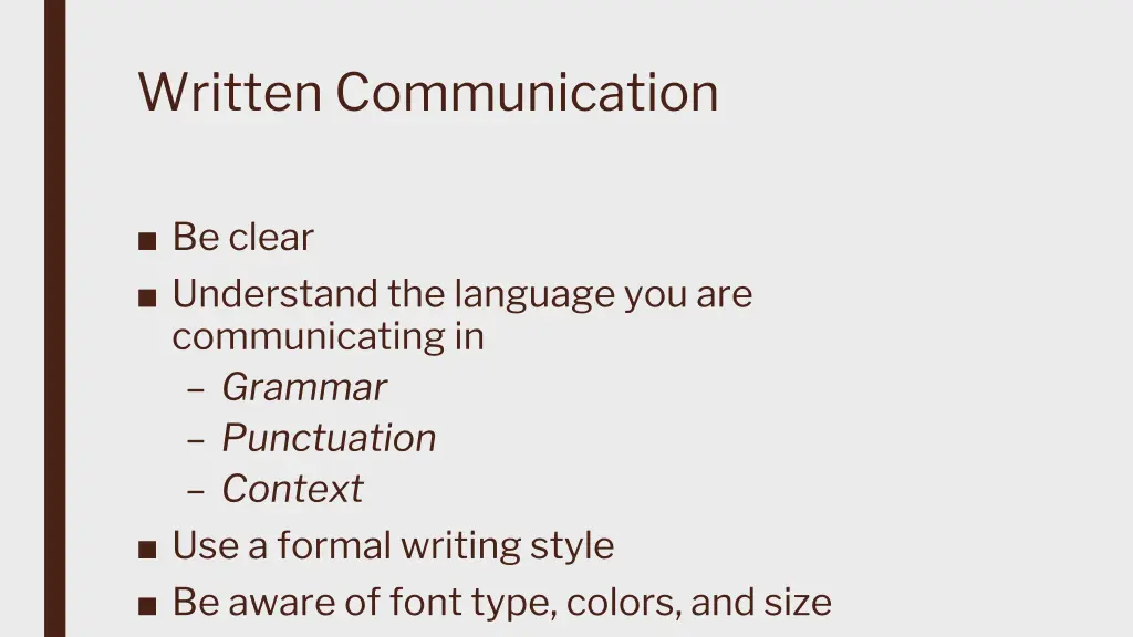 written communication