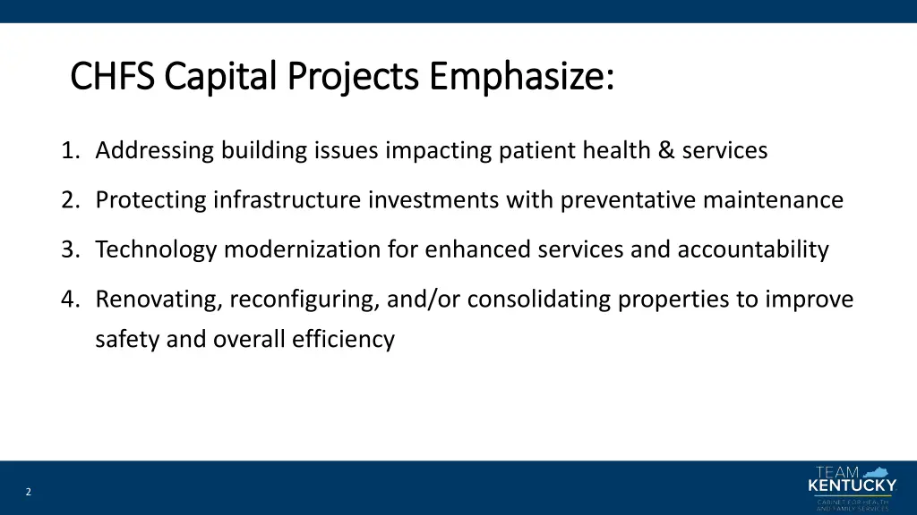 chfs capital projects emphasize chfs capital