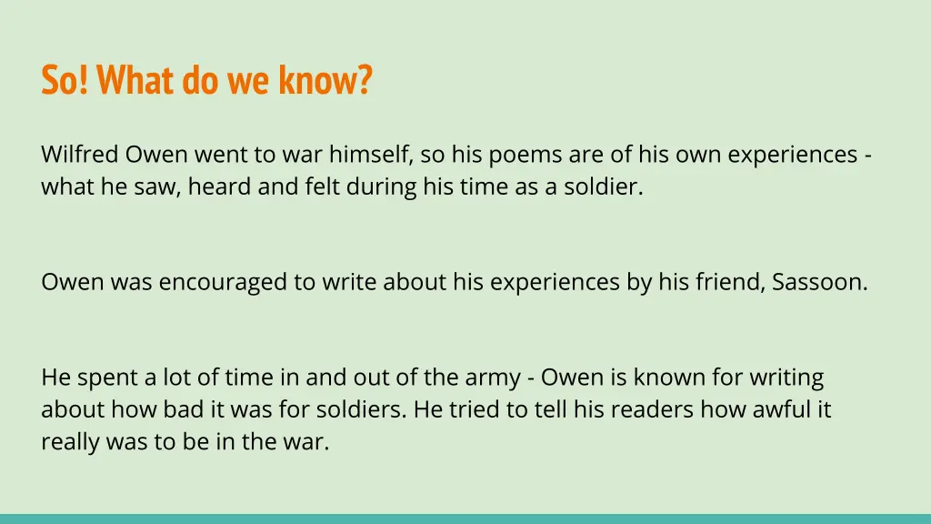 so what do we know