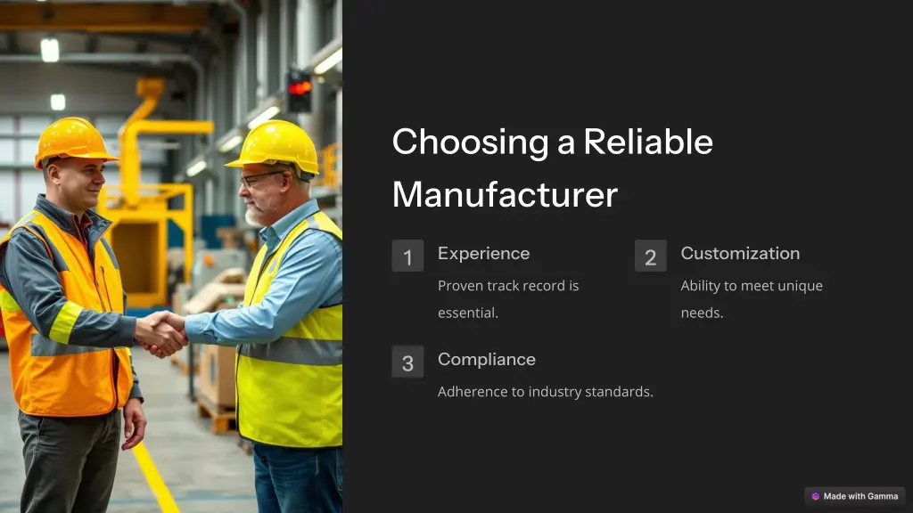 choosing a reliable manufacturer