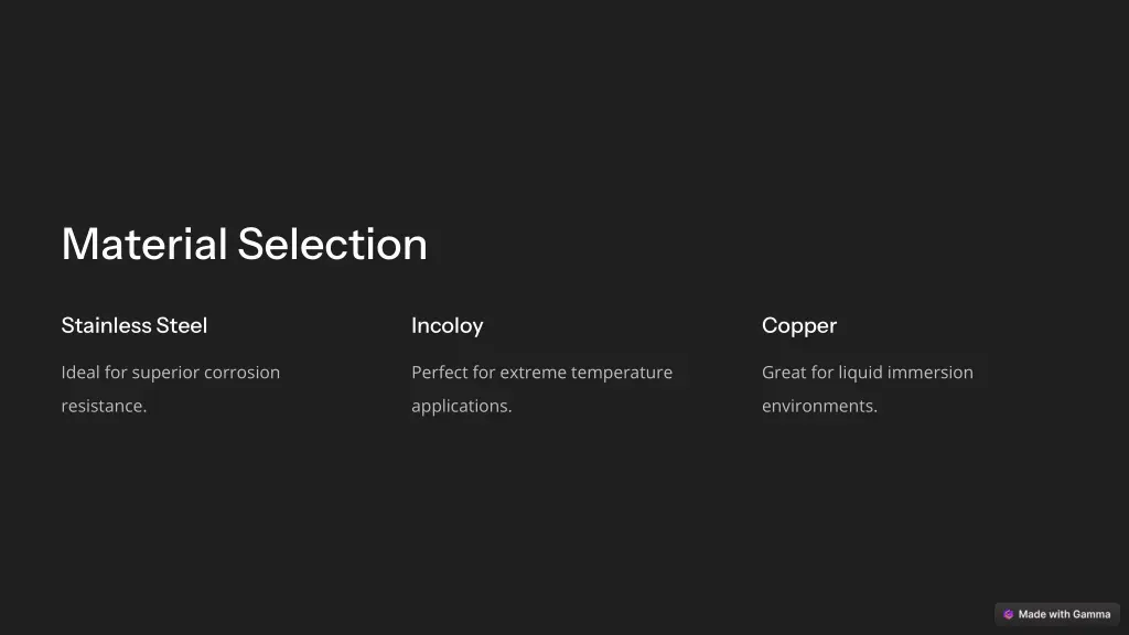 material selection