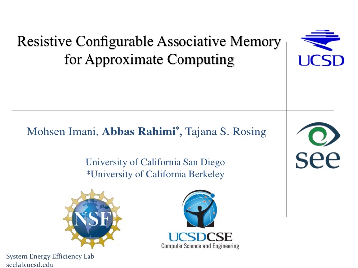 resistive configurable associative memory