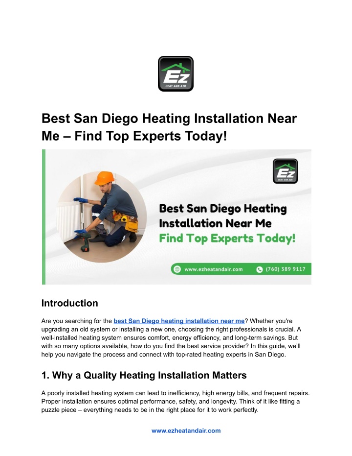 best san diego heating installation near me find