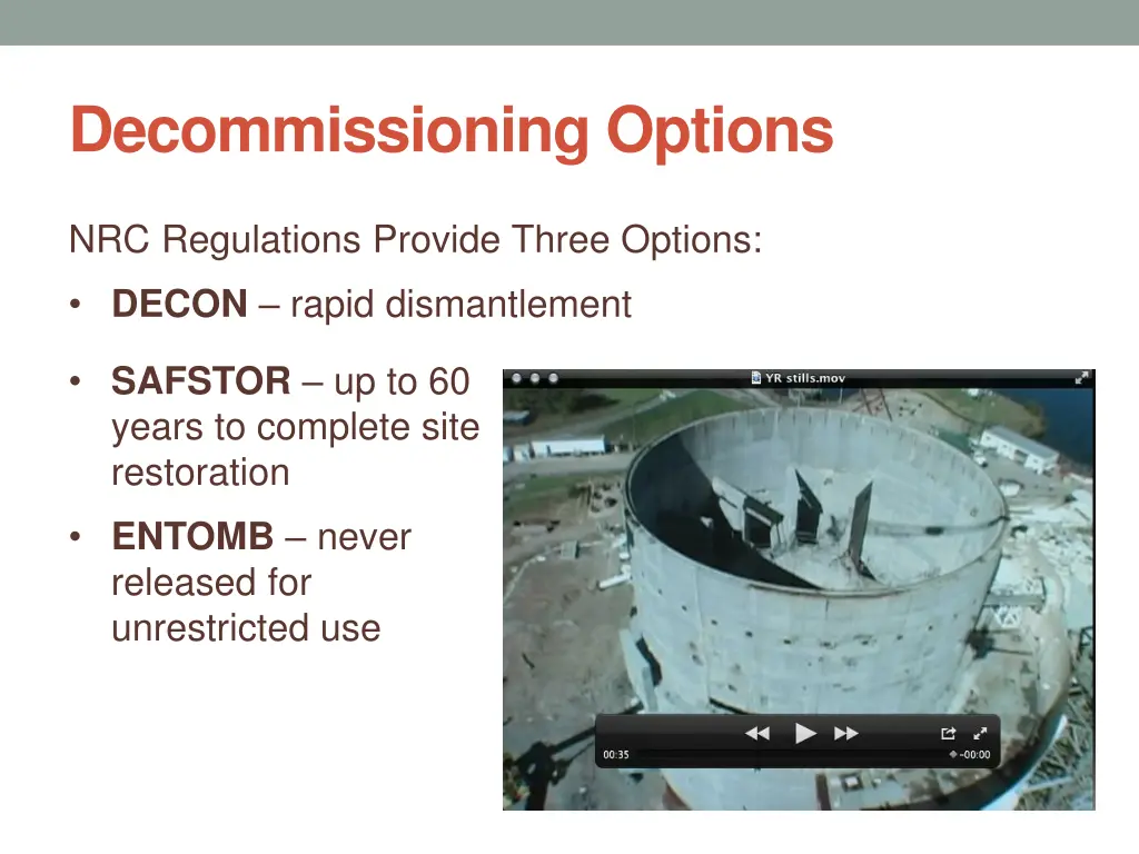 decommissioning options