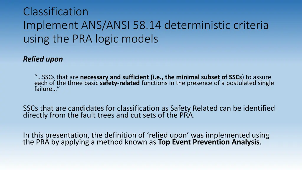 classification implement ans ansi