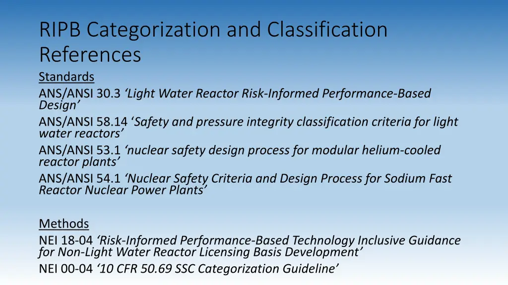 ripb categorization and classification references