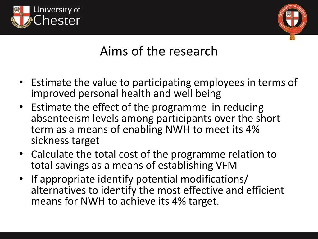 aims of the research
