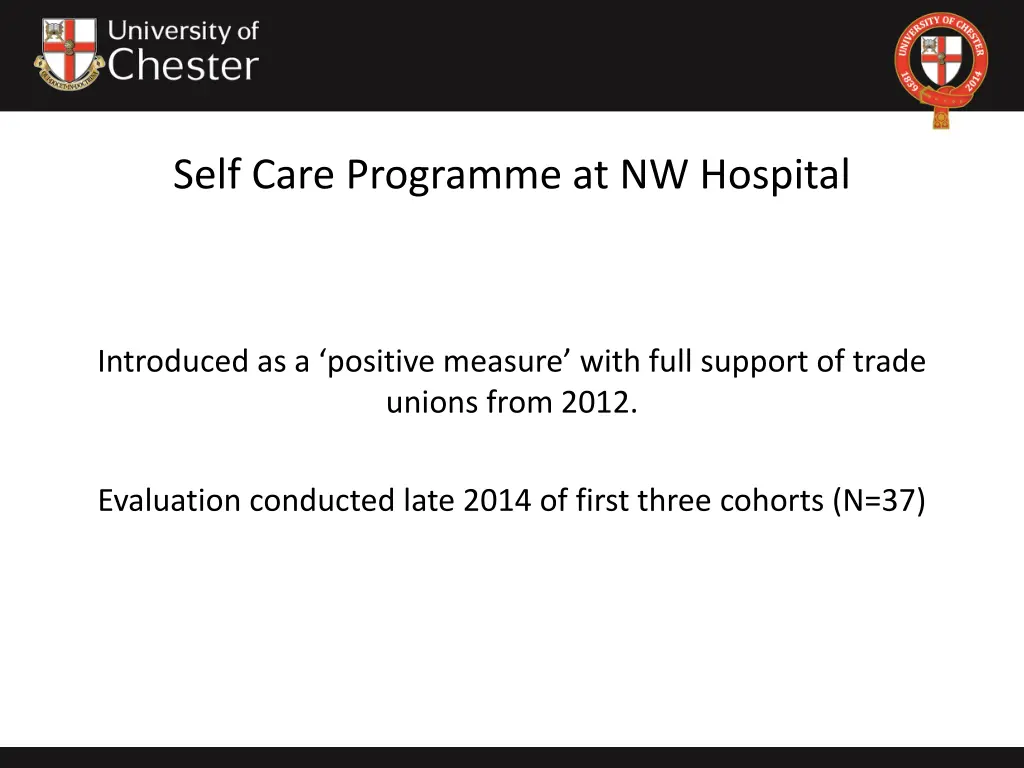 self care programme at nw hospital