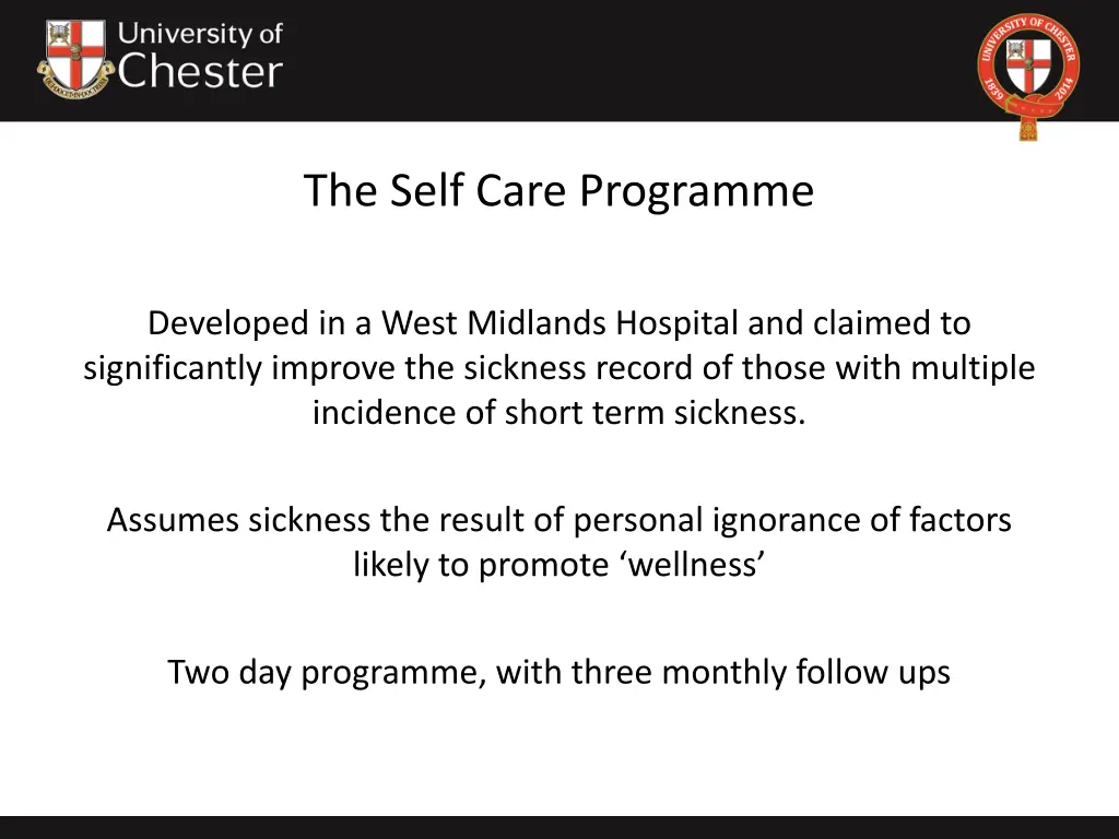 the self care programme