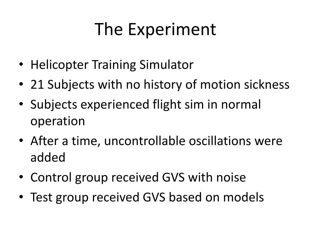 the experiment
