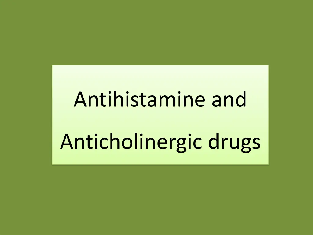 antihistamine and