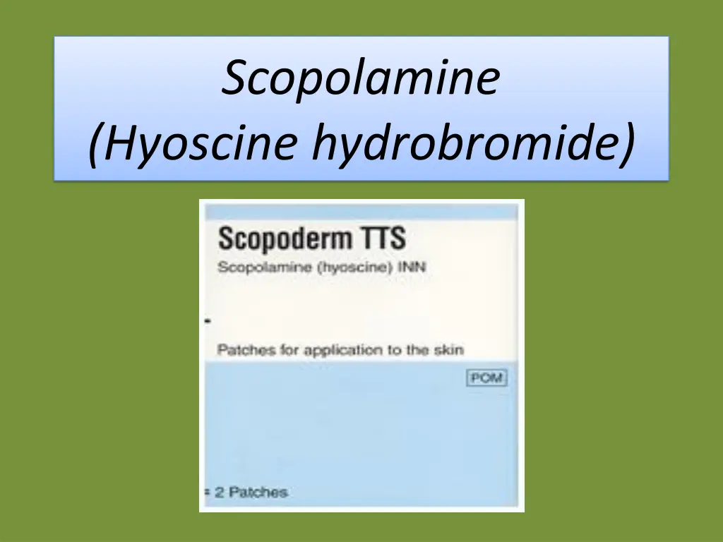 scopolamine hyoscine hydrobromide