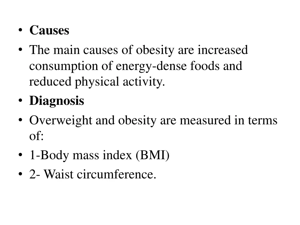 causes the main causes of obesity are increased