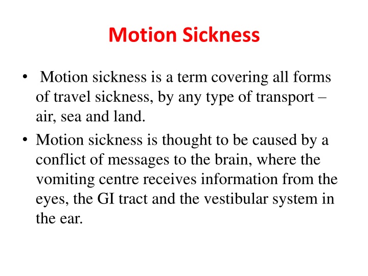 motion sickness