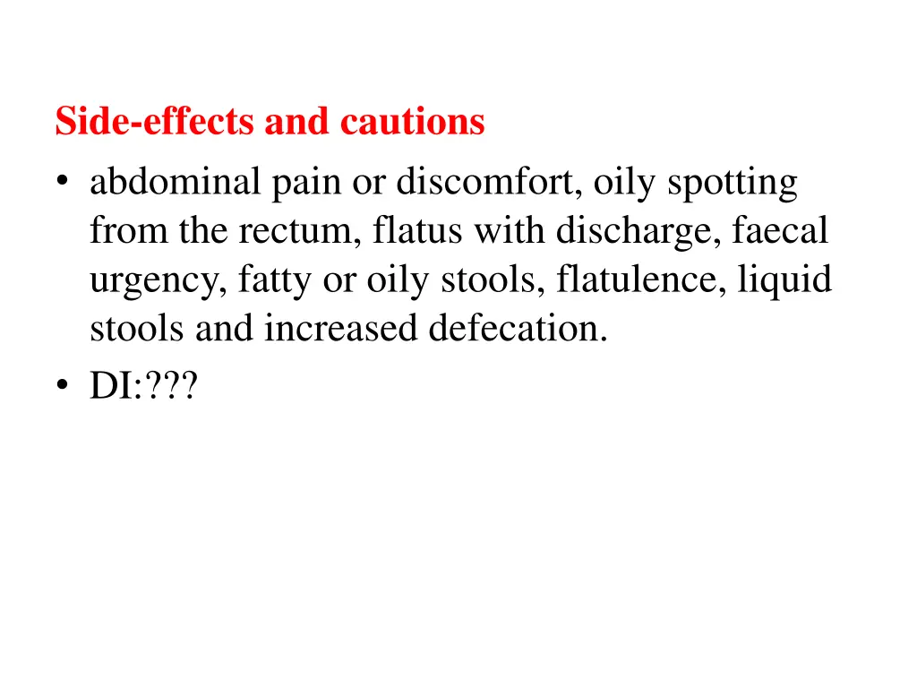 side effects and cautions abdominal pain