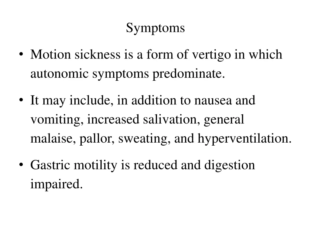 symptoms
