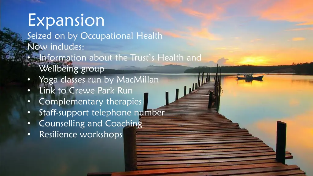 expansion seized on by occupational health