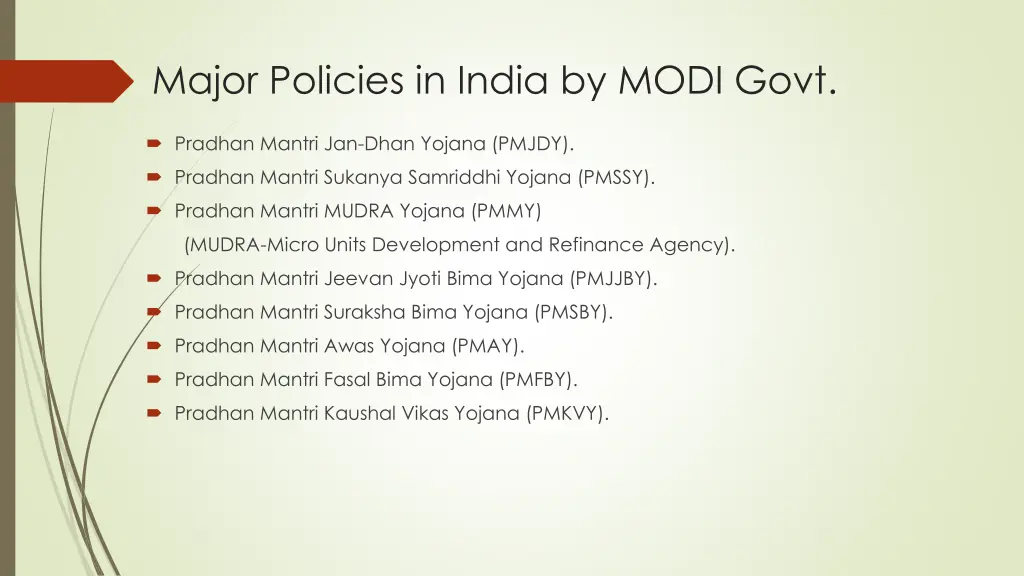 major policies in india by modi govt