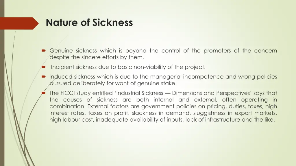 nature of sickness