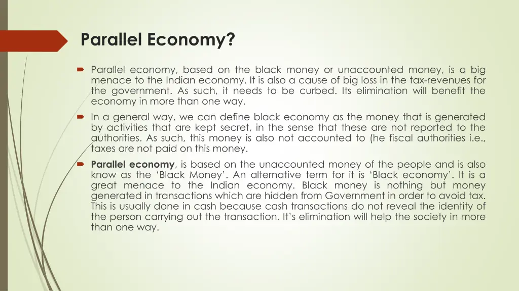 parallel economy