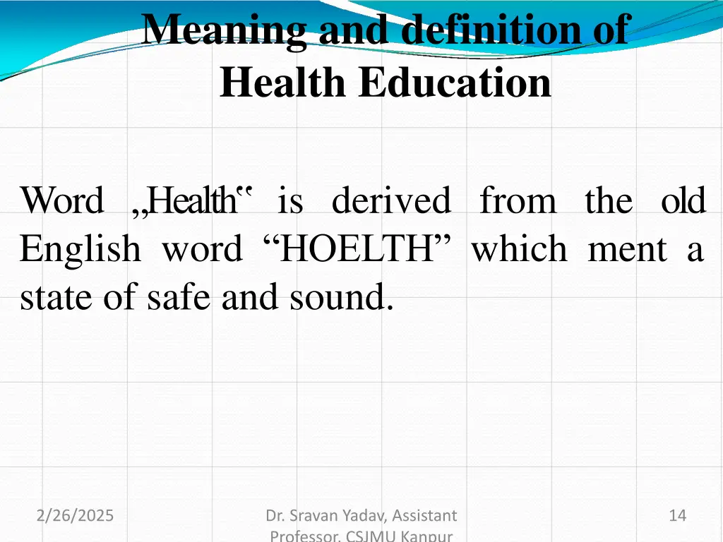 meaning and definition of health education