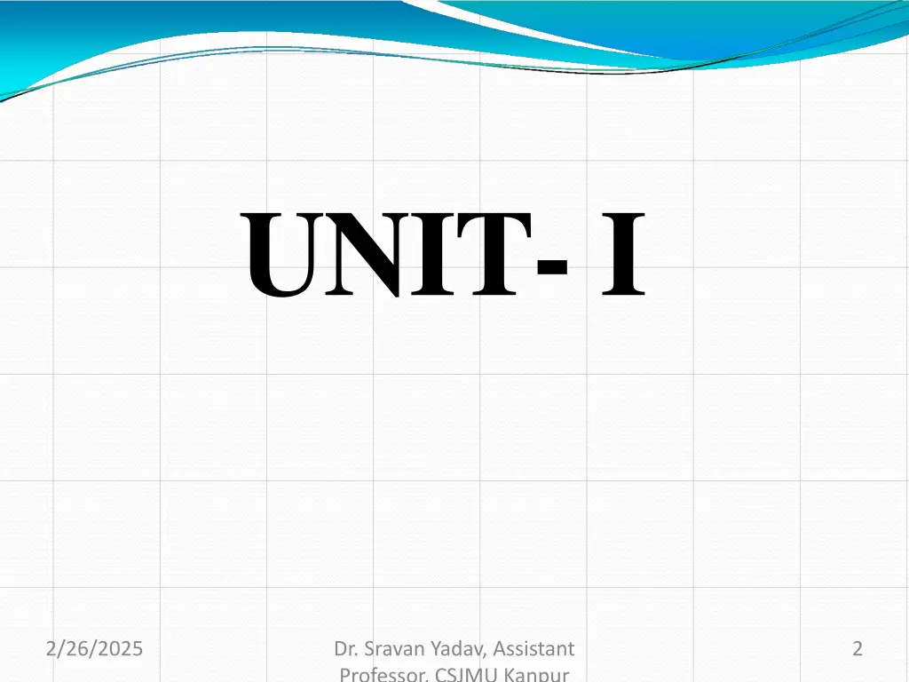 unit i