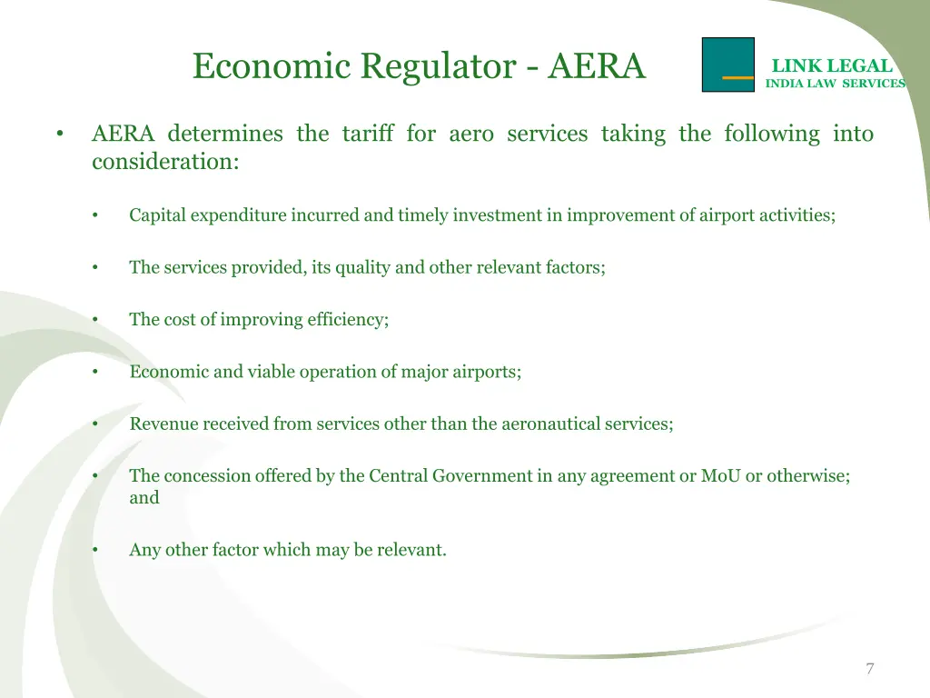 economic regulator aera