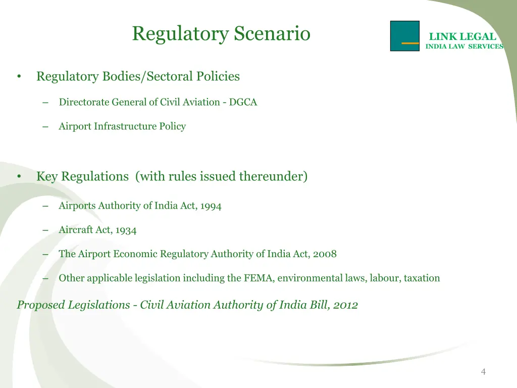 regulatory scenario