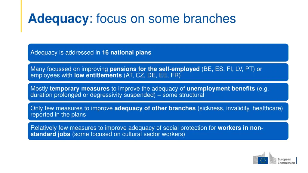 adequacy focus on some branches