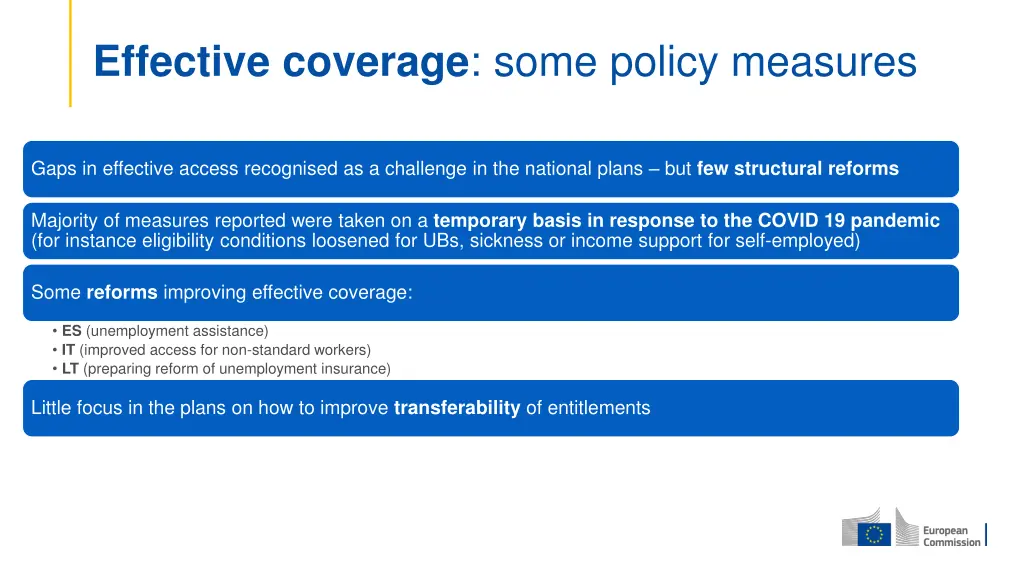 effective coverage some policy measures