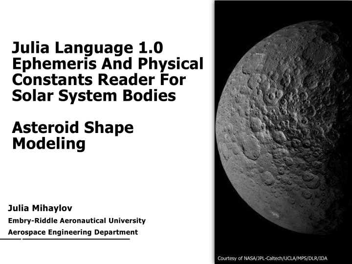 julia language 1 0 ephemeris and physical