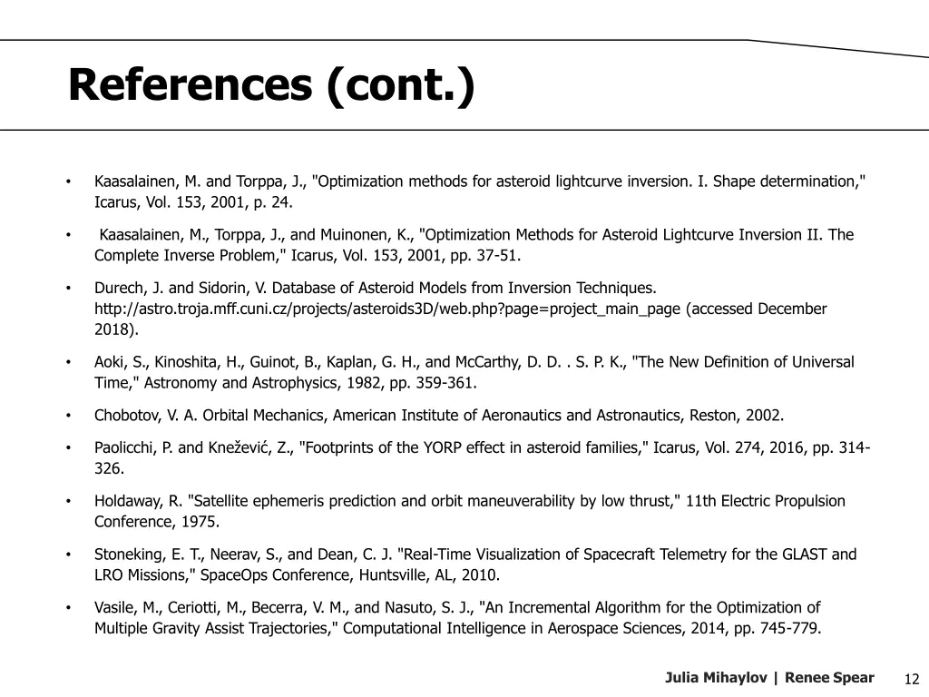 references cont
