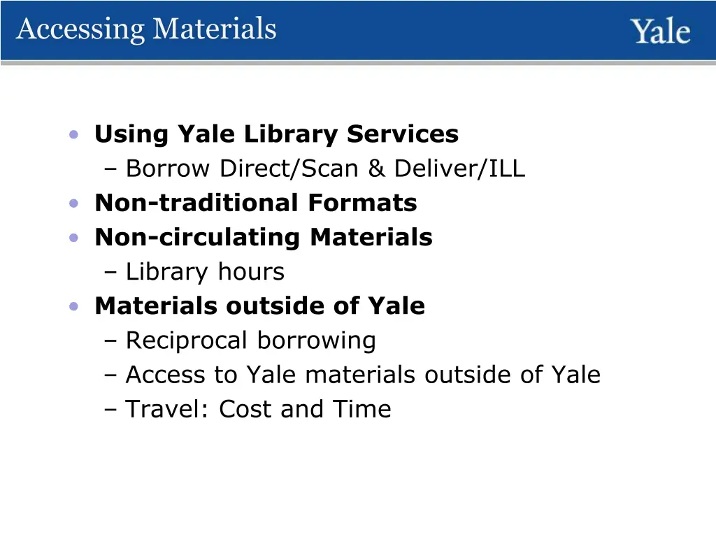 accessing materials 1